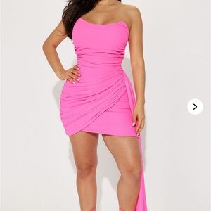 Liza Mesh Elegant Pink Mini Strapless Dress